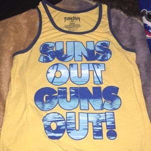 Yellow “Suns Out Guns Out” Tank Top